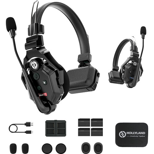 Hollyland Solidcom C1 Full-Duplex Wireless DECT Single-Ear Remote Headset Set of Two
